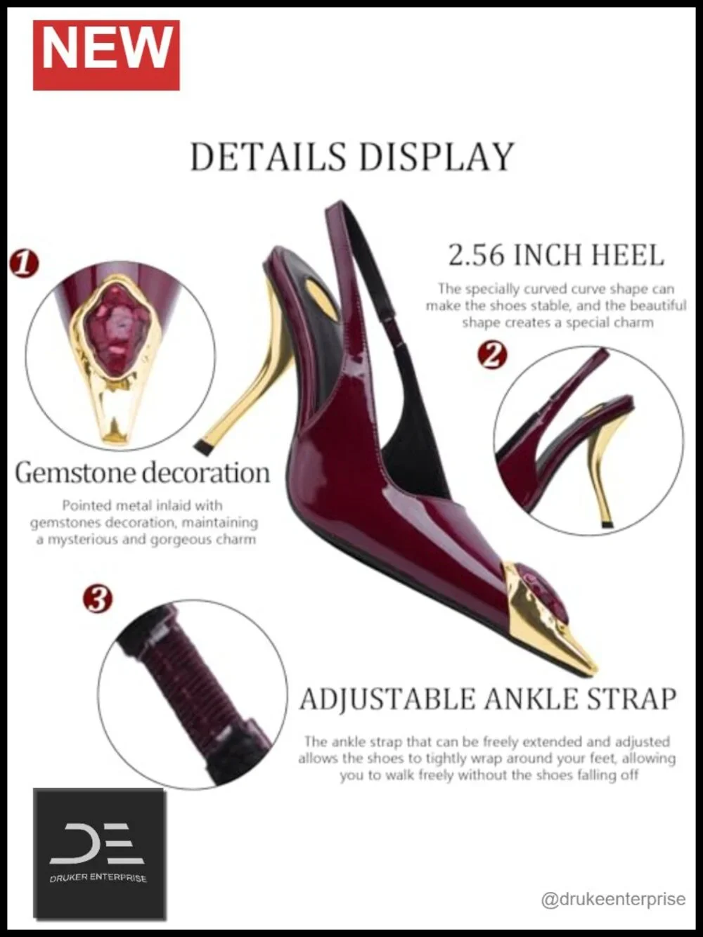 Slingback Heels Women Pointed Toe Backless Stiletto 4